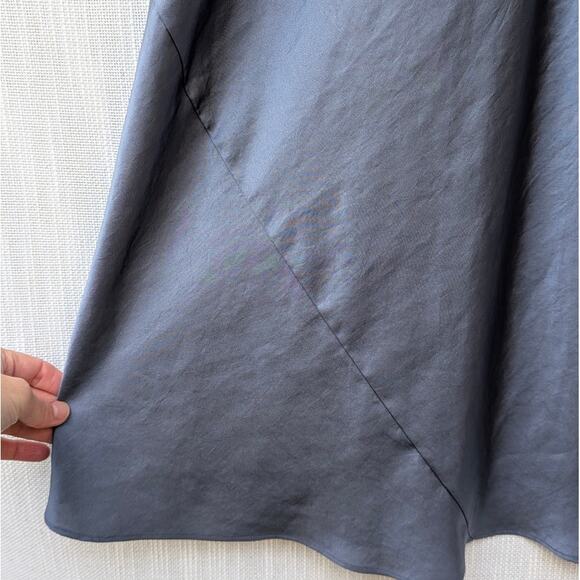 Aritzia Wilfred Only Slip Dusty Blue Satin Lightweight Midi Dress, size S - Picture 6 of 10